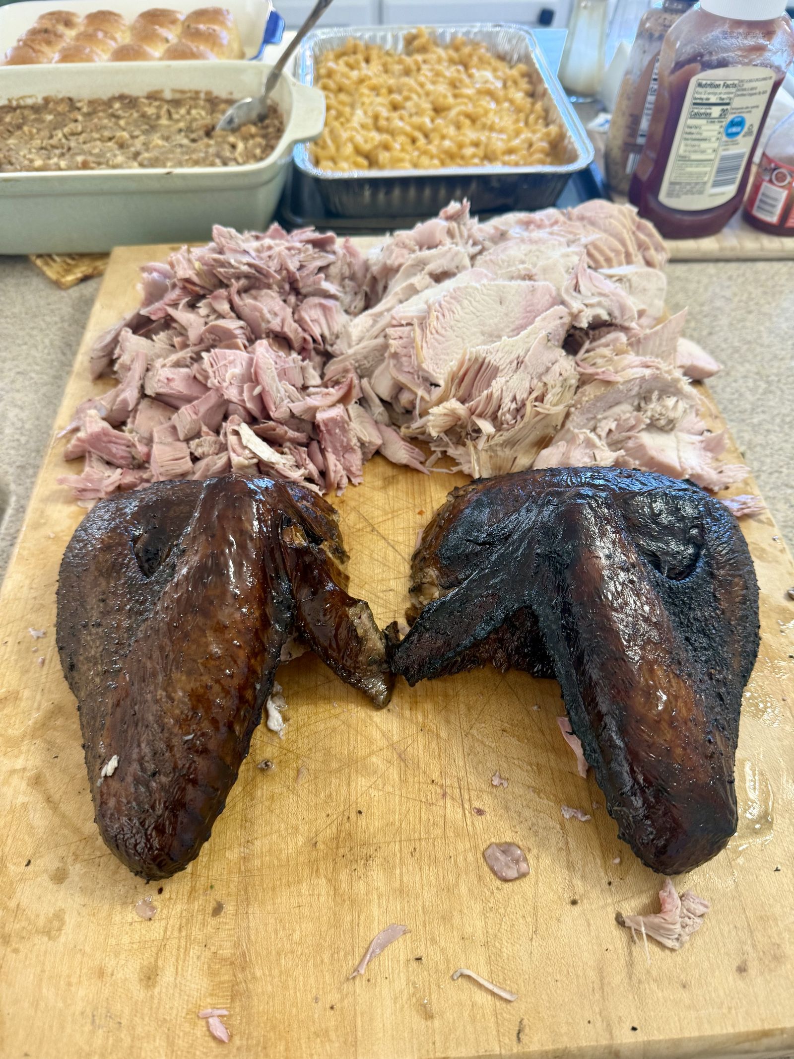 Smoked and pulled turkey spread